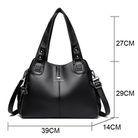 Sac fourre-tout à bandoulière de grande capacité en cuir PU souple vintage de luxe pour femmes Sac principal avec fermeture à glissière Sacs à main véritables