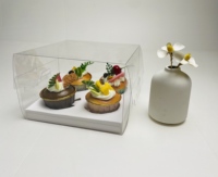 Boîte à muffins pliable en PET de 4 tasses avec fenêtre transparente pour pain et gâteaux, qualité alimentaire, directement de l'usine, sans ruban