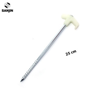 Piquets de tente fluorescents 25 cm, piquets en spirale en acier avec poignée en plastique antidérapante, phosphorescents, <span class=keywords><strong>pour</strong></span> le camping, la randonnée, le pique-nique - Product Image 5