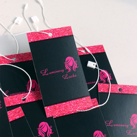 Étiquettes de vêtements en papier personnalisées avec logo d'usine, étiquettes de luxe pour extensions de cheveux et perruques