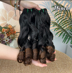 Lot de 12 paquets de cheveux bouclés rebondissants, 100g par paquet, extensions super double drawn, 100% cheveux humains, vente en gros - Product Image 4