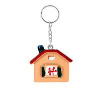 Portachiavi Promozionale Personalizzato a Forma di Casa per Agenti Immobiliari, Decorazione in Resina Epossidica Smaltata per Chiavi e Borse