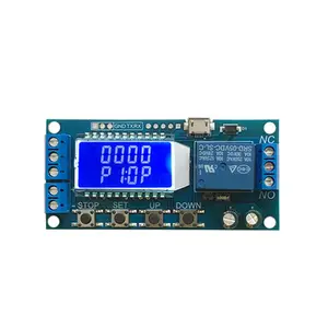 6-30V Micro USB Digital LCD แสดงผลรีเลย์หน่วงเวลาโมดูลควบคุม Timer Switch Trigger CYCLE โมดูล XY-LJ02