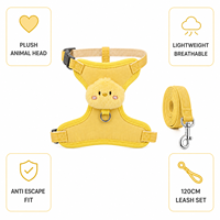 Ensemble Harnais pour Chien et Chat en Peluche, Léger, Respirant, Écologique, Anti-Évasion, Gilet de Promenade pour Chatons et Petits Chiens 120cm