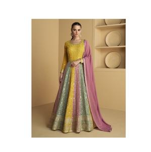 Vêtements et accessoires Vêtements ethniques Robe Anarkali pour occasions spéciales Robe en georgette pour mariée et fille - Product Image 1