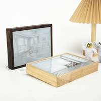 Cadre photo 3D éclairé par LED en bois et acrylique avec veilleuse pour bébés et enfants - Design moderne pour salon ou hôtel
