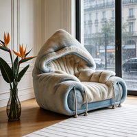 Fauteuil créatif à capuche, canapé individuel moderne en polaire Teddy, chaise longue surdimensionnée, pouf de sol, mobilier de maison