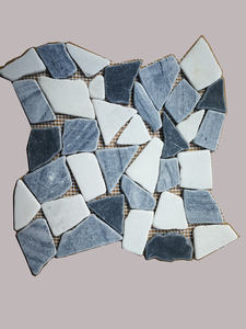 Mosaïque de carreaux de marbre vert d'Inde, galets de marbre de 12x12, marbre poli, monté sur filet, pour le <span class=keywords><strong>sol</strong></span> de la <span class=keywords><strong>douche</strong></span> - Product Image 2