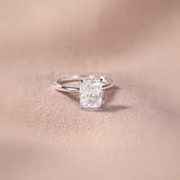OAHLAN Bijoux fins personnalisés Bague de fiançailles pour femme 3ct Radiant Cut VVS Moissanites Bague en argent sterling 925 pour mariage
