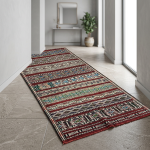 Tribal <b>Rug</b> Handmade Moroccan Kilim Berber Wool Area <b>Rugs</b> Wholesale Hand Knotted Geometric Pattern Low <b>Pile</b> Medium <b>Thickness</b> Jute - Product Image 3