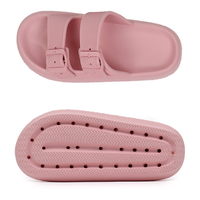 Sandales compensées en mousse EVA pour femme, antidérapantes, à semelle épaisse, double boucle, décontractées, pour intérieur et extérieur, à enfiler, direct usine