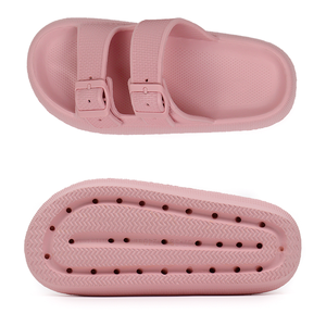 Sandales compensées en mousse EVA pour femme, antidérapantes, à semelle épaisse, double boucle, décontractées, pour intérieur et extérieur, à enfiler, direct usine - Product Image 4