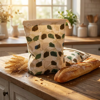 Sacs de rangement pour pain en lin biologique réutilisables et écologiques pour femmes, avec cordon de serrage, en tissu de lin durable, vente en gros BSCI