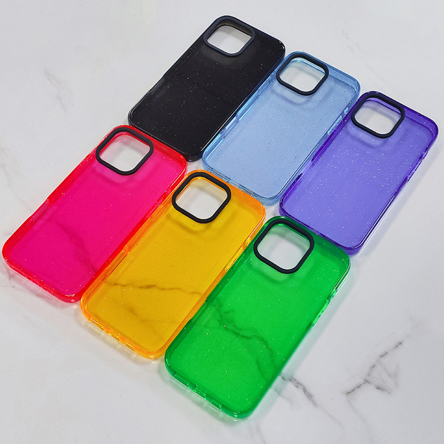 High-End 2.0 Glitter Acrylic Transparent for iPhone 8 Plus Phone Case Full Coverage Camera Frame Fall Protection New Model