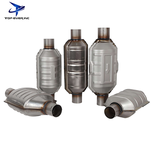 Konverter Katalitik Universal Keramik Logam Tipe Bulat dengan Sensor, TOP-EVER 3 Inch High Flow Stainless SPUN CAT - Product Image 4