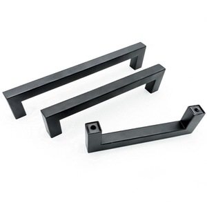 Gagang Kabinet Persegi Hitam Doff, Gagang Laci Lurus untuk Lemari Dapur, Pintu Kabinet, Perangkat Keras Furnitur - Product Image 2