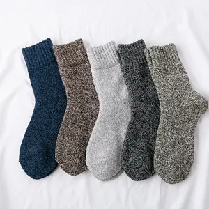 Socksmate廉价男士冬季袜子温暖骄傲加倍毛圈加热美利奴羊毛户外素色透明短袜