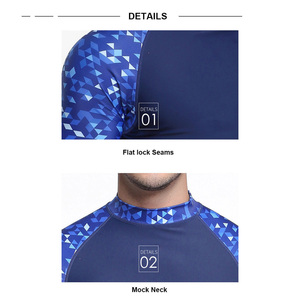 Vêtements de surf personnalisés pour hommes, protection solaire UV, combinaisons de plongée à manches longues, chemises de compression à séchage rapide, rashguard BJJ MMA - Product Image 5