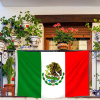 Drapeau Mexique 3x5 pieds 100% polyester imprimé en sérigraphie pour mât de drapeau en bambou, bannière nationale imprimée