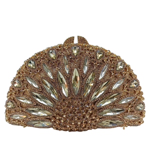 Women Luxury Crown Crystals Evening Bag Dazzling Floral Rhinestones Clutch Purse Birthday Party <b>Wedding</b> Handbag - Product Image 1