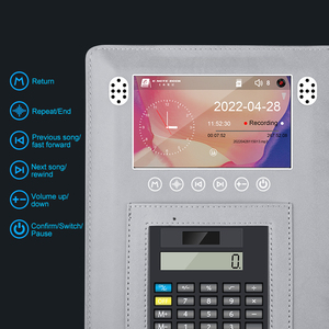 מותאם אישית טביעת אצבע מנעול עור מחברת אלחוטי Wired Powerbank יומן וידאו 4.3 אינץ מסך נטענת 6000mah 16G מתנה A5 - Product Image 3