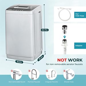 Euhomy 1.03cu.ft máy giặt 8.8lbs công suất nhỏ xách tay máy giặt với 10 chương trình 5 mực nước - Product Image 5
