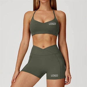 Envío Rápido Conjunto Deportivo para Mujer, Bra Deportivo y Shorts de Cintura Alta, Ropa Deportiva sin Mangas para Gimnasio, Fitness y Yoga - Product Image 3