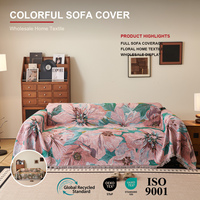 Housse de canapé motif treillis Peach Blossom Fate, entièrement enveloppante, toutes saisons, vente en gros