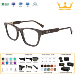 Lunettes optiques en acétate <span class=keywords><strong>de</strong></span> haute qualité, monture carrée légère, ajustement confortable, montures optiques personnalisables, logo personnalisé disponible - Product Image 1