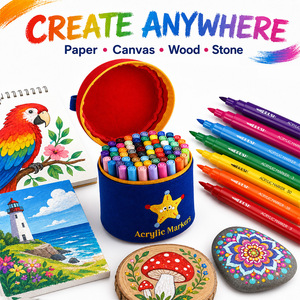 Juego de Marcadores Acrílicos para Niños, Personalizados, de Punta Recta, para Arte, Pintura, Económicos - Product Image 3