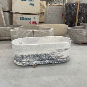 Пользовательские Milas белый Нью-Йорк мраморная каменная ванна для украшения ванной комнаты - Product Image 5