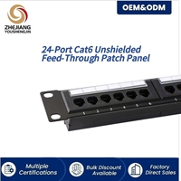 Connecteurs de câble réseau Keystone Cat6/Cat6A Premium 24/48 ports, panneau de brassage modulaire en acier avec barre de support arrière intégrée