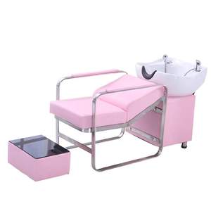 Lit de lavage pour salon de coiffure, Lit de lavage exclusif pour salon de coiffure, Chaise de lavage, Lit de lavage en acier inoxydable, Bac en céramique, Salon de coiffure - Product Image 3