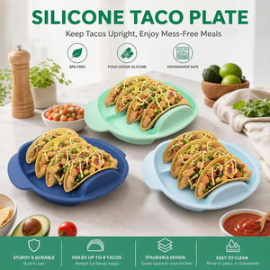 Taco Holder Silicone 4 Slot Taco Stand Rack Plate Food Grade BPA Free Heat Resistant Taco Shell Holder for <b>Microwave</b> Oven - Product Image 1