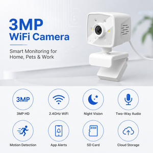 360 °   Cámara de Seguridad Interior Giratoria 120 °   Monitor inalámbrico gran angular para bebés para vigilancia del hogar W100 - Product Image 1