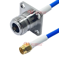 Connecteur N femelle à 4 trous pour montage sur panneau avec bride, vers connecteur SMA mâle pour câble coaxial RF RG402 SS402 RG405 SS405
