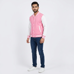 Blousons universitaires personnalisés les plus vendus 100 % coton, col montant, logo frontal pour hommes, blouson Letterman universitaire 2025, vente en gros - Product Image 1