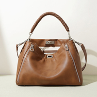 Sac à main en cuir véritable de couleur unie vintage de conception personnalisée, grande capacité, sac à bandoulière haut de gamme pour femmes, pour les trajets quotidiens