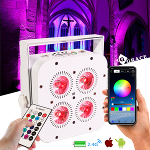 Đèn chiếu sáng LED Igreslite 4*18W RGBWAUV 6in1 không dây điều khiển từ xa bằng pin WiFi - Product Image 5