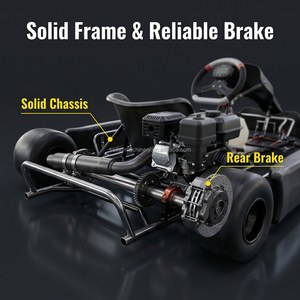 Gasolina Professional Racing Track Go Kart 200-225cc 9.5HP Competition Karting Pedal Powerful Hydraulic Brake CE Approved - Product Image 4