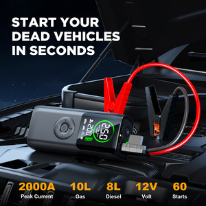Démarreur de <span class=keywords><strong>batterie</strong></span> de <span class=keywords><strong>voiture</strong></span> 2-en-1 6000mAh/10000mAh avec pompe à air portable et lumière LED pour les urgences automobiles - Product Image 3