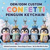 Porte-clés Mascotte Peluche Pingouin Personnalisé avec Confettis, Vente en Gros, Cadeau du Nouvel An, Logo Personnalisé, CPC, Cadeau de Fêtes Saisonnier, Jouet Doux, OEM ODM