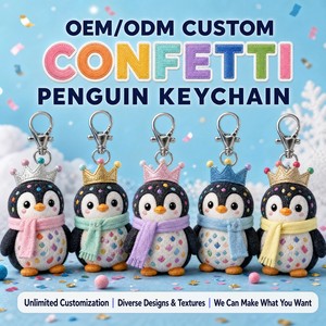 <span class=keywords><strong>Porte</strong></span>-clés Mascotte Peluche Pingouin Personnalisé avec Confettis, Vente en Gros, Cadeau du Nouvel An, Logo Personnalisé, CPC, Cadeau de Fêtes Saisonnier, Jouet Doux, OEM ODM - Product Image 2