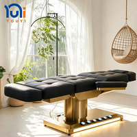 Table de massage électrique moderne chauffante avec appui-tête pour salon de beauté, chaise médicale, soins du visage et des cils
