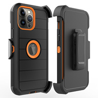 Étui robuste à motif rayé avec béquille intégrée et clip de fixation pour iPhone 15/Plus/Pro Max, protection antichoc