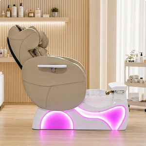Sillón de Pedicura Eléctrico de Lujo sin Tuberías con Hidromasaje, Luz Ambiental y Vaporizador para Salón de Uñas - Product Image 5
