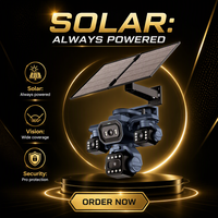 Caméra de sécurité extérieure solaire PTZ 4G SIM OEM ODM 16MP CMOS 6 moteurs Vision nocturne couleur IP65 H.265 360° Cloud 1 an