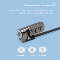 MK815 Cadenas de sécurité à combinaison sans clé 4 chiffres de haute qualité 3x7mm avec câble pour ordinateurs portables Dell Lenovo