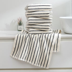 Ensemble <span class=keywords><strong>de</strong></span> serviettes <span class=keywords><strong>de</strong></span> bain et <span class=keywords><strong>de</strong></span> douche <span class=keywords><strong>de</strong></span> luxe, neuves, personnalisées, rayées, 100% coton, pour la salle <span class=keywords><strong>de</strong></span> bain - Product Image 2