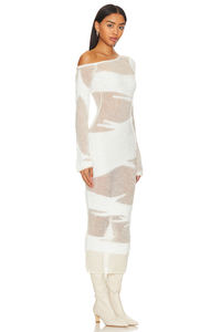 2024 primavera OEM Custom Design moda trasparente Sexy manica lunga <span class=keywords><strong>lana</strong></span> <span class=keywords><strong>in</strong></span> maglia di Mohair Maxi abito da donna maglione - Product Image 6